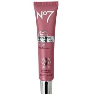 No. 7 Restore Renew Face & Neck Multiaction Serum AM PM 1 oz. NEW Sensitive Skin